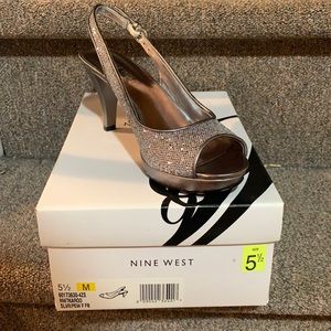 Sparkling silver shoes